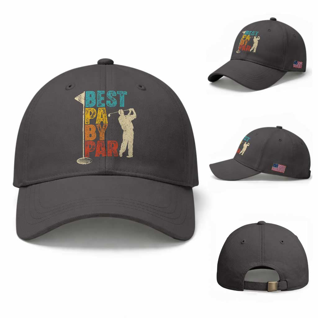 Golf Gifts for Dad Baseball Cap Retro Best Pa By Par Fathers Day TS10 Baseball Cap Universal Fit Dark Gray Print Your Wear