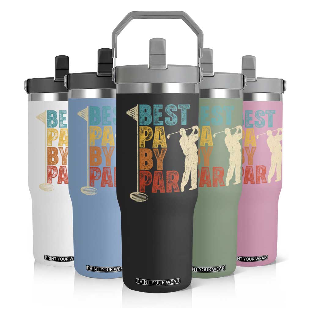 Golf Gifts for Dad Flip Straw Tumbler Retro Best Pa By Par Fathers Day TS10 Print Your Wear