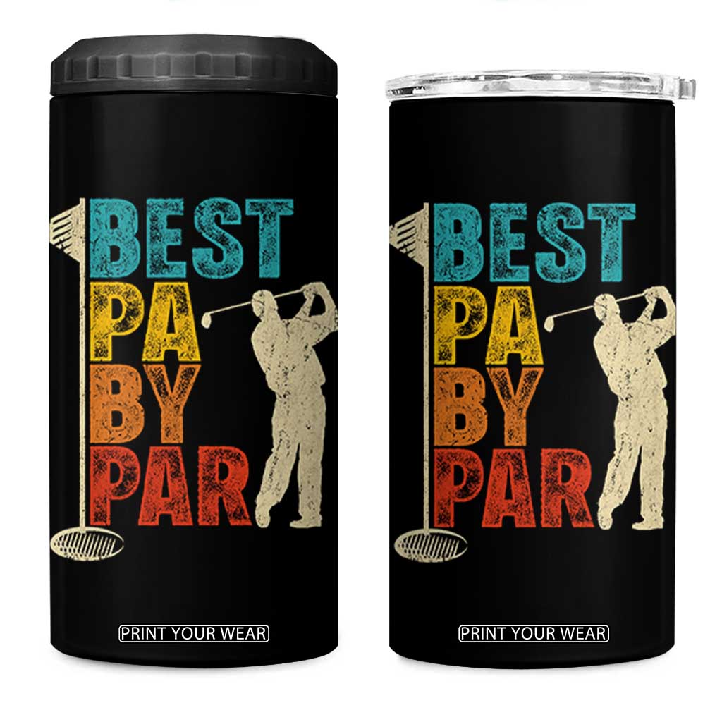 Golf Gifts for Dad 4 in 1 Can Cooler Tumbler Retro Best Pa By Par Fathers Day TS10 One Size: 16 oz Black Print Your Wear