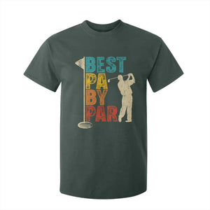 Golf Gifts for Dad T Shirt For Kid Retro Best Pa By Par Fathers Day TS10 Dark Forest Green Print Your Wear