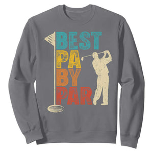 Golf Gifts for Dad Sweatshirt Retro Best Pa By Par Fathers Day TS10 Charcoal Print Your Wear