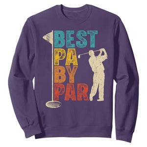 Golf Gifts for Dad Sweatshirt Retro Best Pa By Par Fathers Day TS10 Purple Print Your Wear