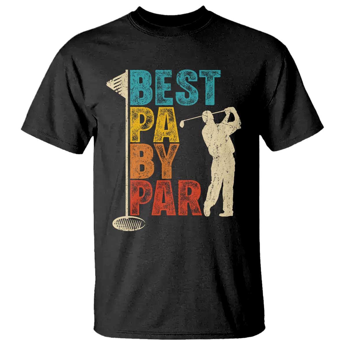 Golf Gifts for Dad T Shirt Retro Best Pa By Par Fathers Day TS10 Black Print Your Wear