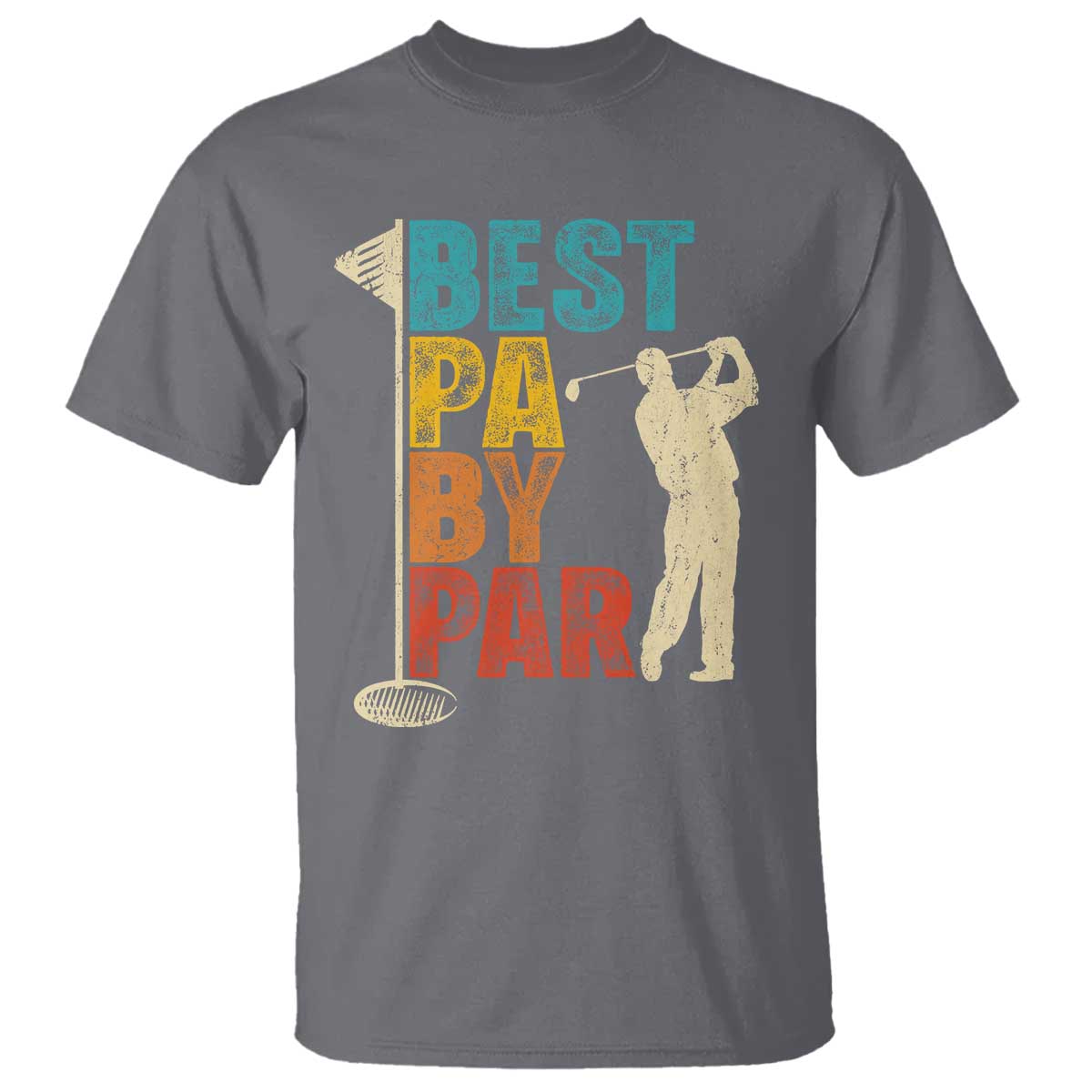 Golf Gifts for Dad T Shirt Retro Best Pa By Par Fathers Day TS10 Charcoal Print Your Wear