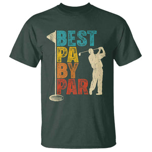 Golf Gifts for Dad T Shirt Retro Best Pa By Par Fathers Day TS10 Dark Forest Green Print Your Wear