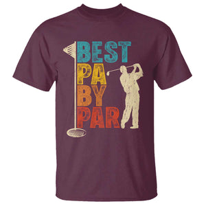 Golf Gifts for Dad T Shirt Retro Best Pa By Par Fathers Day TS10 Maroon Print Your Wear