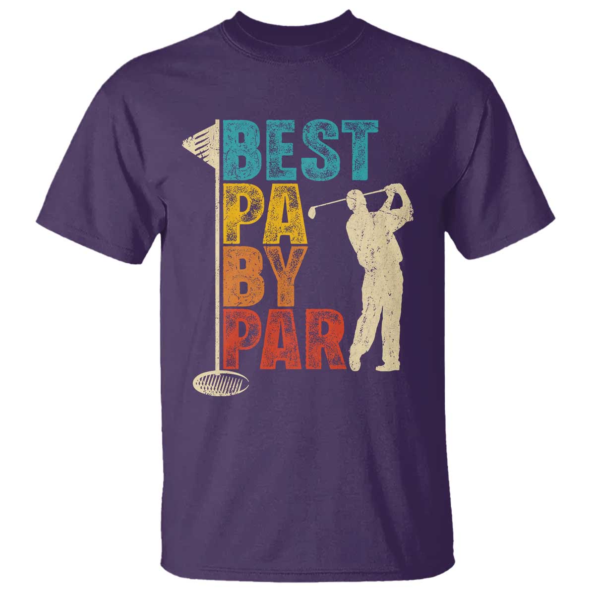 Golf Gifts for Dad T Shirt Retro Best Pa By Par Fathers Day TS10 Purple Print Your Wear