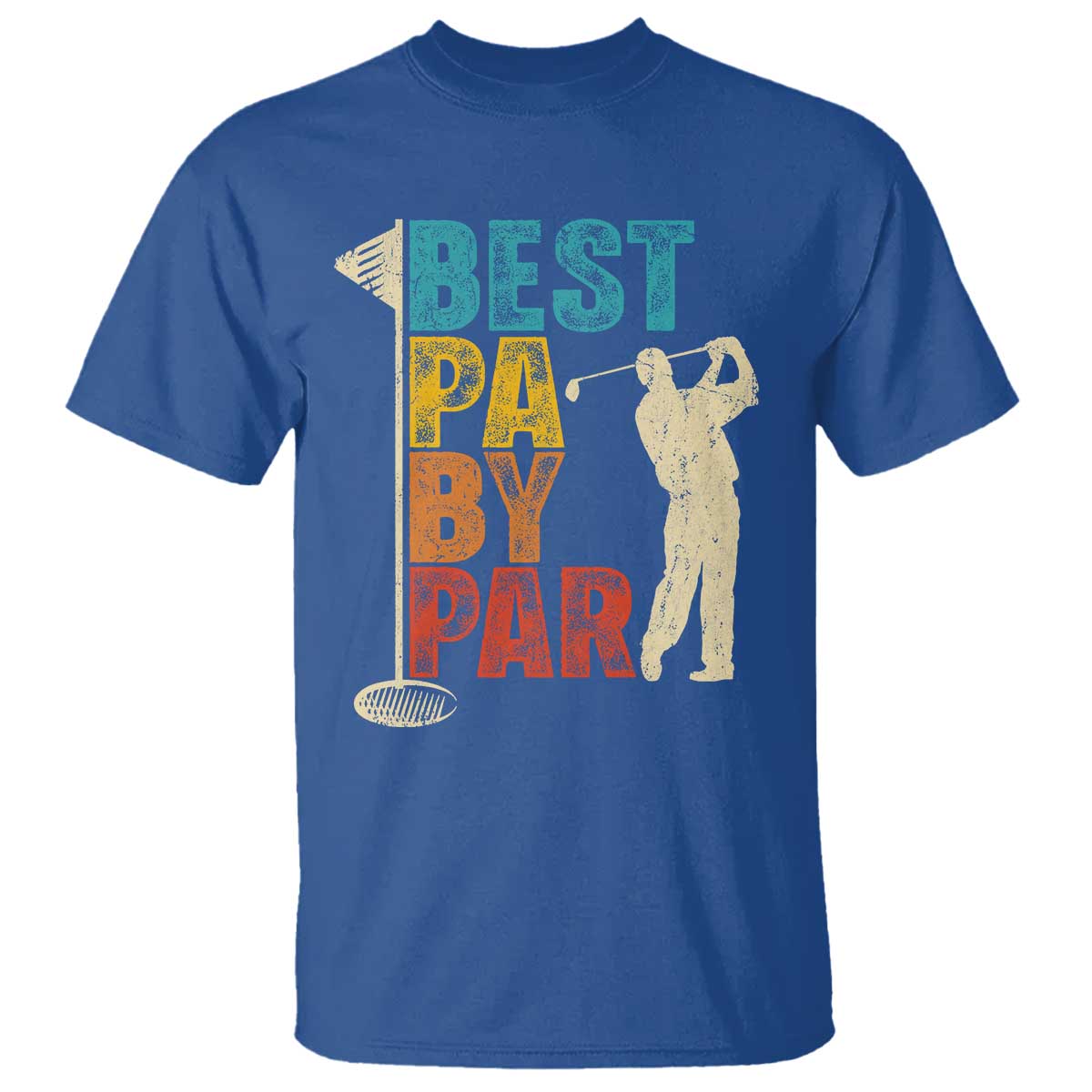 Golf Gifts for Dad T Shirt Retro Best Pa By Par Fathers Day TS10 Royal Blue Print Your Wear