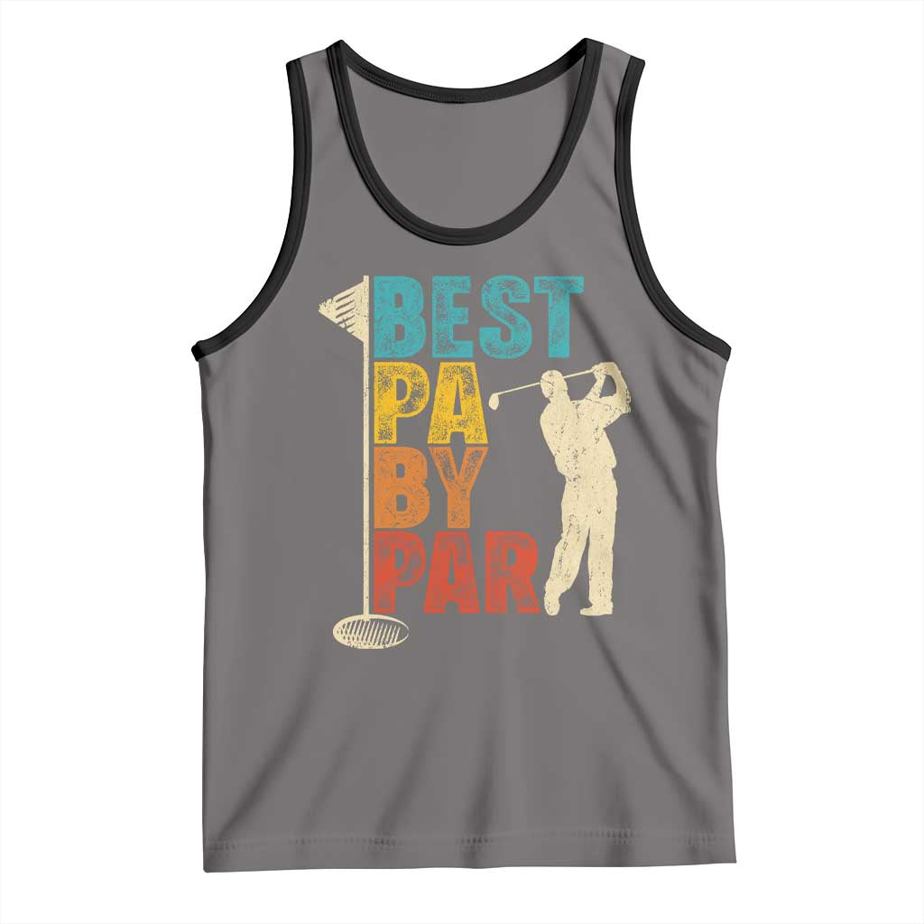 Golf Gifts for Dad Tank Top Retro Best Pa By Par Fathers Day TS10 Deep Heather Black Print Your Wear