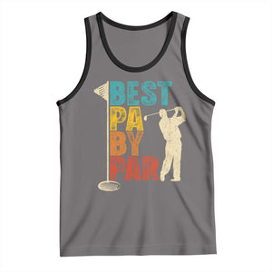 Golf Gifts for Dad Tank Top Retro Best Pa By Par Fathers Day TS10 Deep Heather Black Print Your Wear