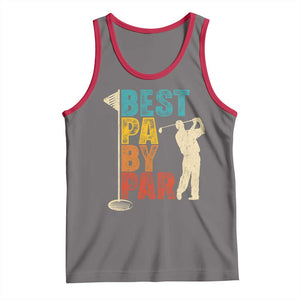 Golf Gifts for Dad Tank Top Retro Best Pa By Par Fathers Day TS10 Deep Heather Red Print Your Wear