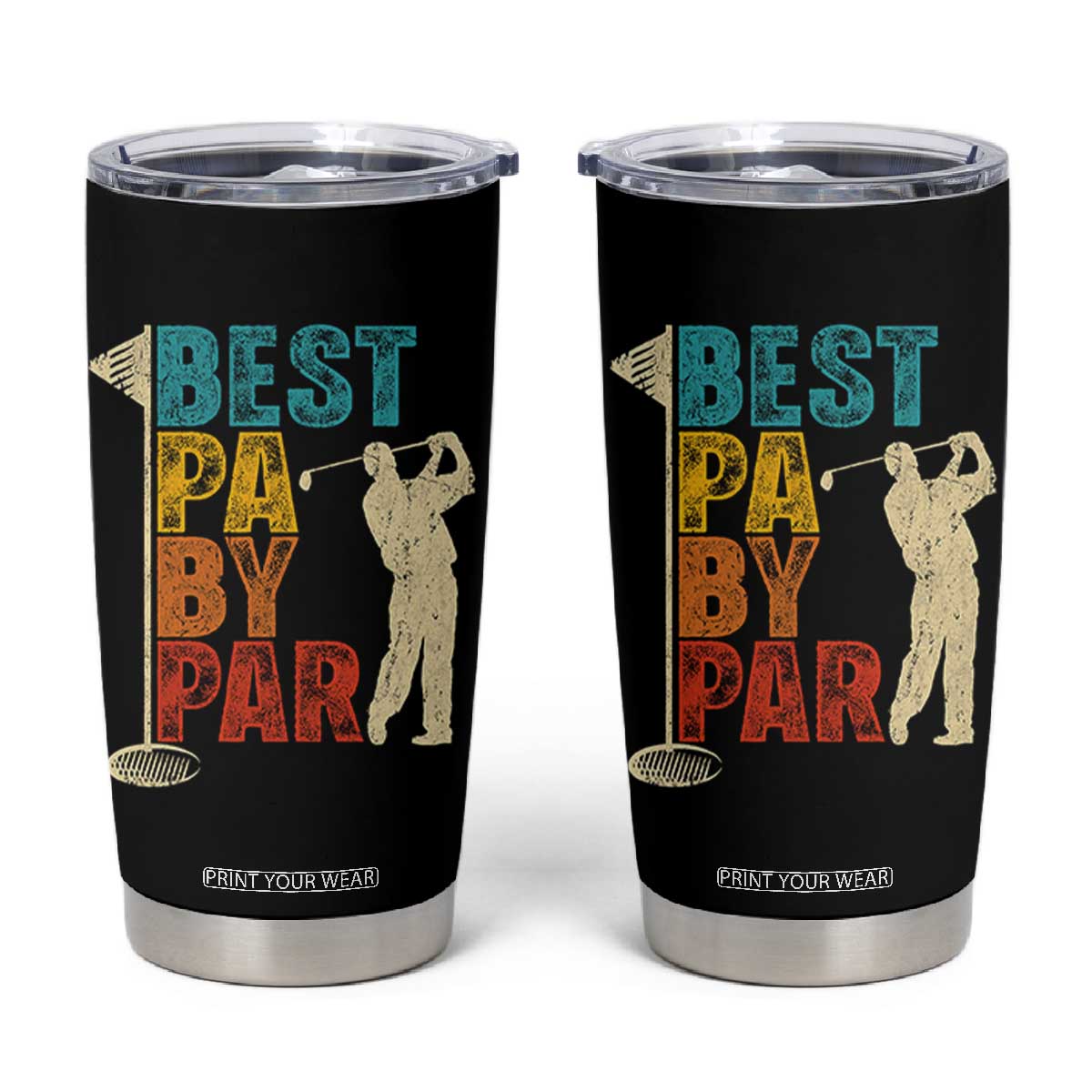 Golf Gifts for Dad Tumbler Cup Retro Best Pa By Par Fathers Day TS10 Black Print Your Wear