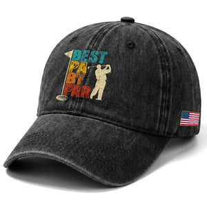Golf Gifts for Dad Washed Cotton Baseball Cap Retro Best Pa By Par Fathers Day TS10 Print Your Wear