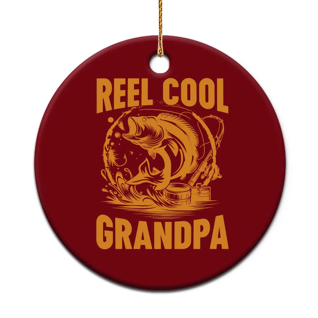 Funny Fishing Vintage Reel Cool Grandpa Ceramic Ornament TS10 1pc Red Print Your Wear