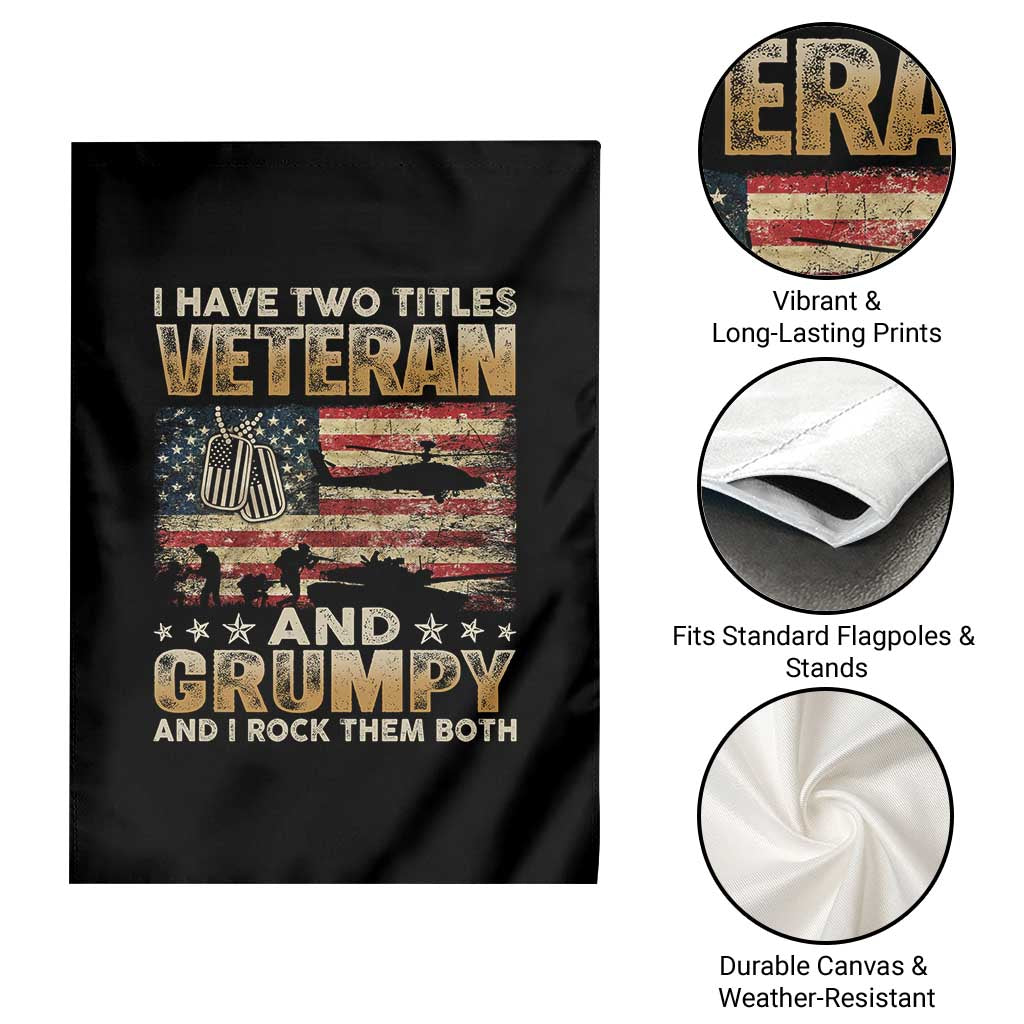 Grumpy Old Veteran Garden Flag Funny Military Veteran USA Flag TS10 Print Your Wear