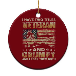Grumpy Old Veteran Ceramic Ornament Funny Military Veteran USA Flag TS10 1pc Red Print Your Wear