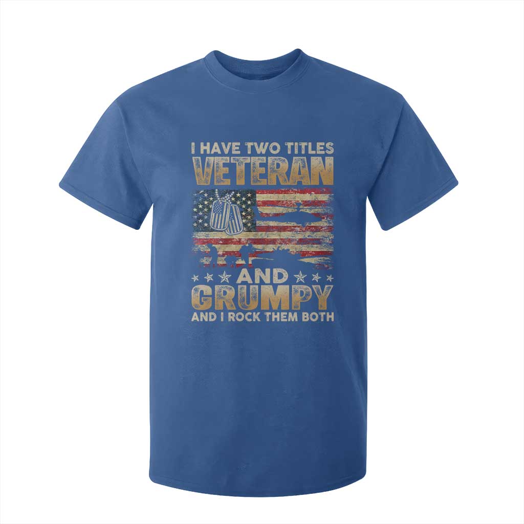 Grumpy Old Veteran T Shirt For Kid Funny Military Veteran USA Flag TS10 Royal Blue Print Your Wear