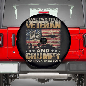 Grumpy Old Veteran Spare Tire Cover Funny Military Veteran USA Flag TS10 Black Print Your Wear