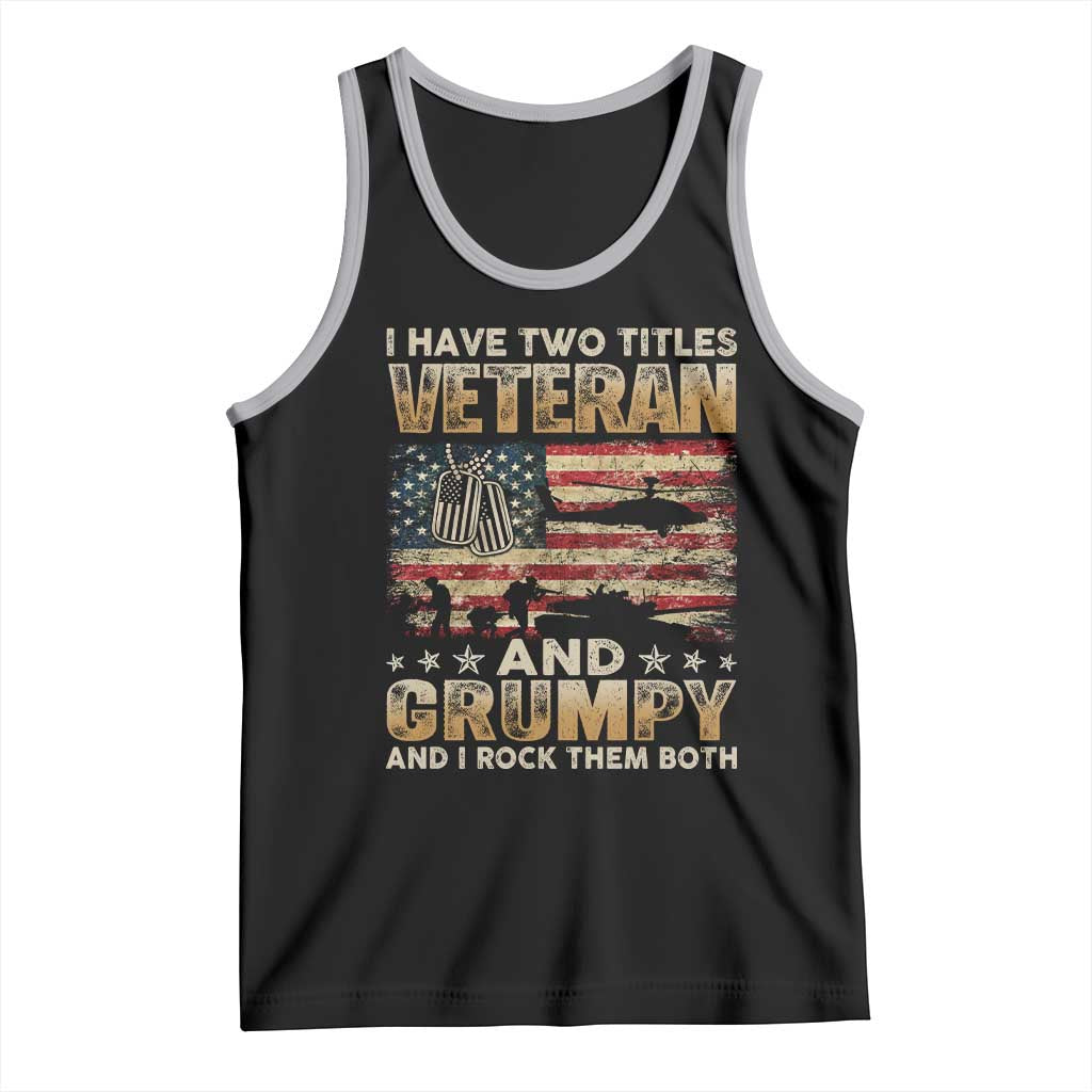 Grumpy Old Veteran Tank Top Funny Military Veteran USA Flag TS10 Black Athletic Heather Print Your Wear