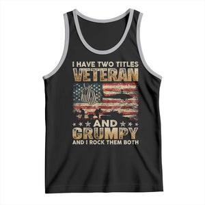 Grumpy Old Veteran Tank Top Funny Military Veteran USA Flag TS10 Black Athletic Heather Print Your Wear