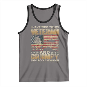 Grumpy Old Veteran Tank Top Funny Military Veteran USA Flag TS10 Deep Heather Black Print Your Wear