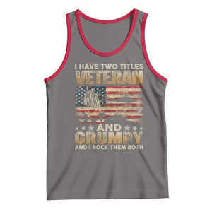Grumpy Old Veteran Tank Top Funny Military Veteran USA Flag TS10 Deep Heather Red Print Your Wear