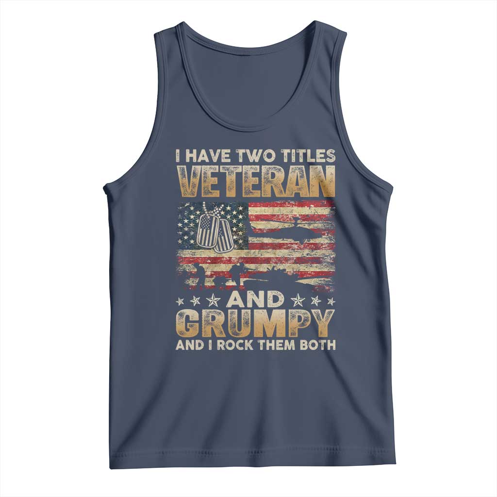 Grumpy Old Veteran Tank Top Funny Military Veteran USA Flag TS10 Navy Print Your Wear
