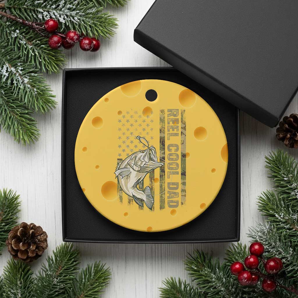 Funny Fishing Vintage Reel Cool Dad Ceramic Ornament Camo American Flag USA Bass Fish Fisherman TS10 1pc Yellow Cheese Print Your Wear