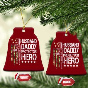 Husband Daddy Protector Hero Ceramic Ornament Dad Guns Fathers Day Camo American Flag TS10 Print Your Wear
