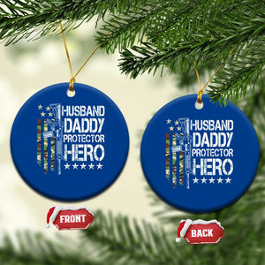 Husband Daddy Protector Hero Ceramic Ornament Dad Guns Fathers Day Camo American Flag TS10 1pc Blue Print Your Wear