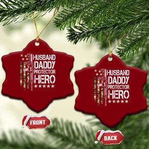 Husband Daddy Protector Hero Ceramic Ornament Dad Guns Fathers Day Camo American Flag TS10 Print Your Wear