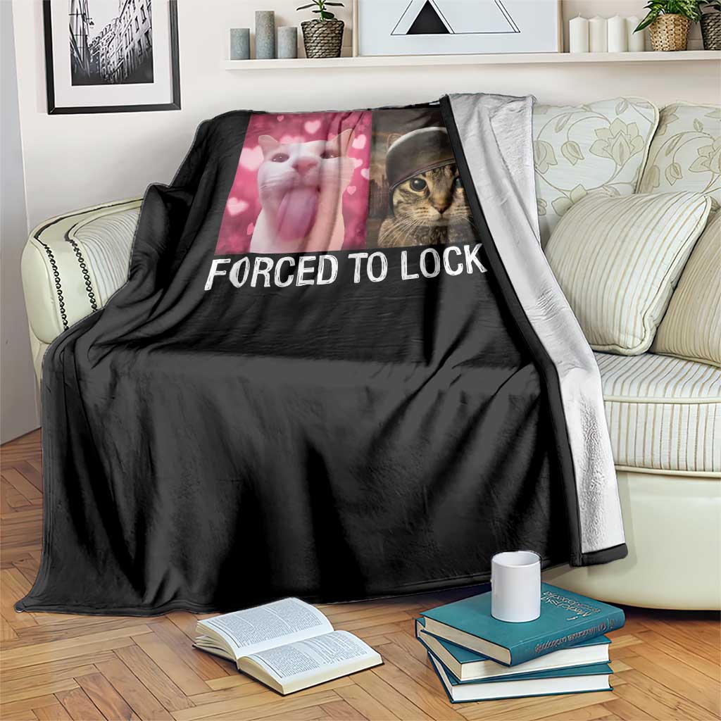 Meme Cat Throw Blanket Born To Dilly Dally Forced To Lock In Funny Saying Cats TS10 Print Your Wear