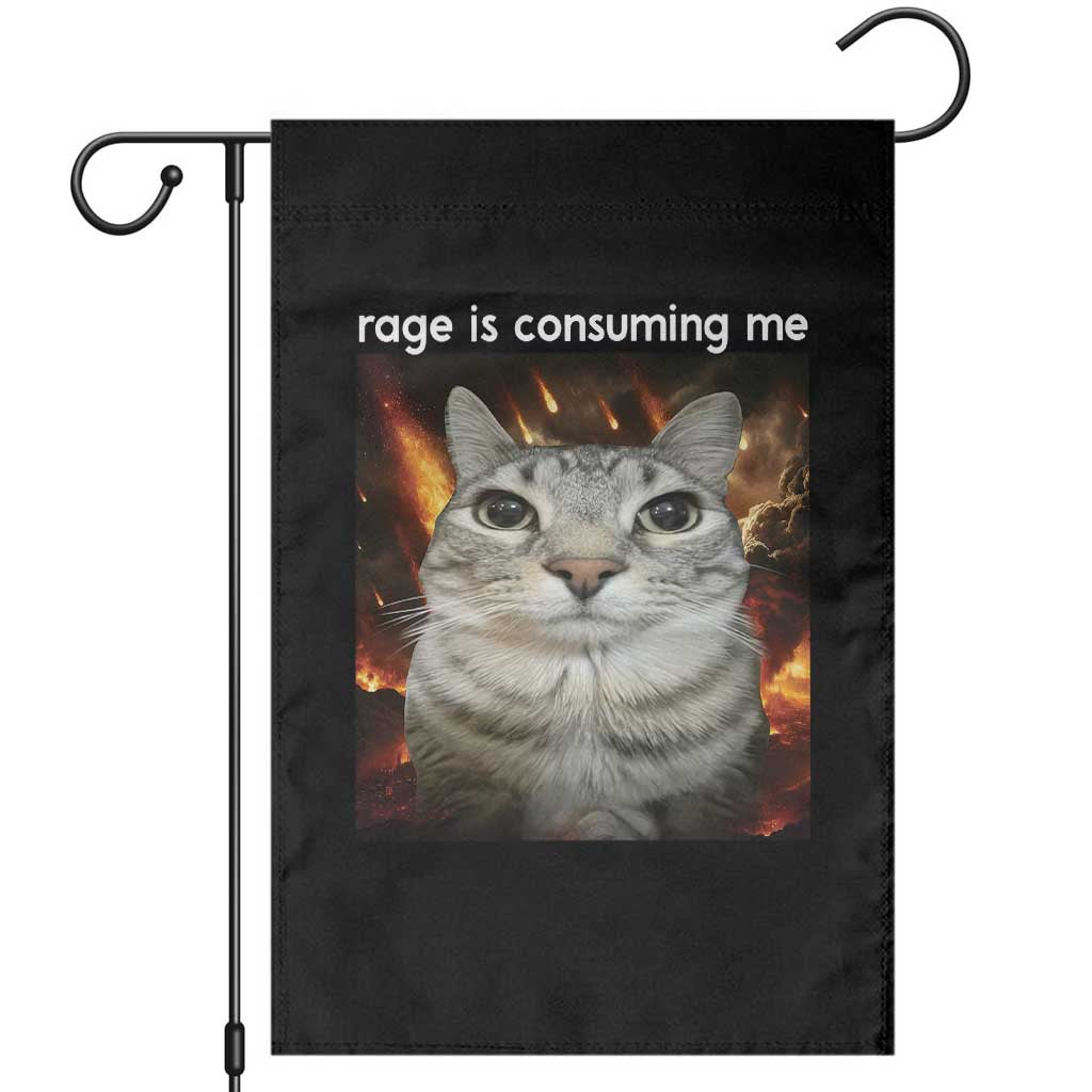 Rage Is Consuming Me Cat Garden Flag Funny Weird Humor Silly Cat Meme TS10 Black Print Your Wear