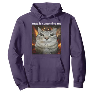 Rage Is Consuming Me Cat Hoodie Funny Weird Humor Silly Cat Meme TS10 Purple Print Your Wear