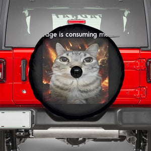 Rage Is Consuming Me Cat Spare Tire Cover Funny Weird Humor Silly Cat Meme TS10 Black Print Your Wear