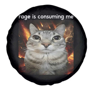 Rage Is Consuming Me Cat Spare Tire Cover Funny Weird Humor Silly Cat Meme TS10 Print Your Wear