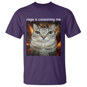 Rage Is Consuming Me Cat T Shirt Funny Weird Humor Silly Cat Meme TS10 Purple Print Your Wear