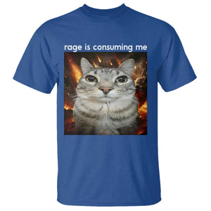 Rage Is Consuming Me Cat T Shirt Funny Weird Humor Silly Cat Meme TS10 Royal Blue Print Your Wear