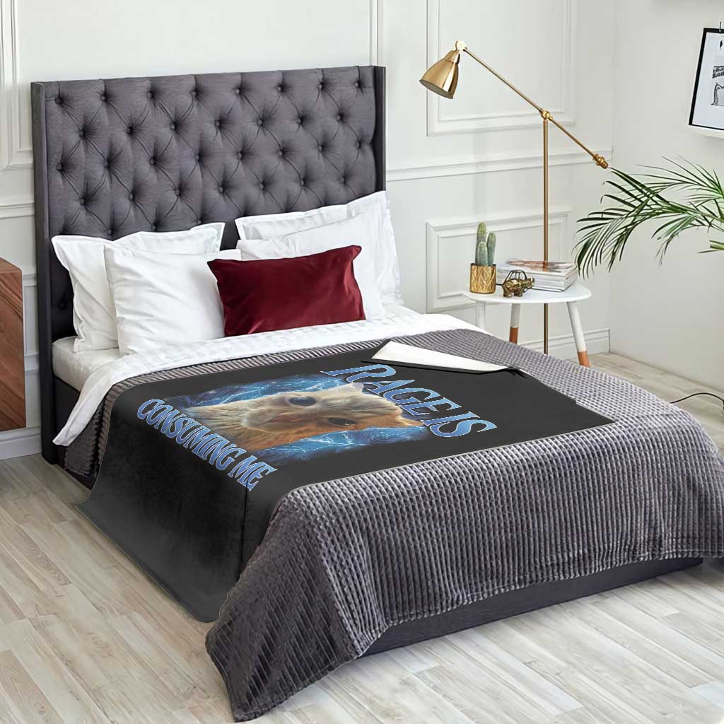 Rage Is Consuming Me Cat Meme Throw Blanket Funny Weird Humor Cat Face Bootleg TS10 Print Your Wear