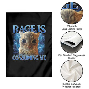 Rage Is Consuming Me Cat Meme Garden Flag Funny Weird Humor Cat Face Bootleg TS10 Print Your Wear