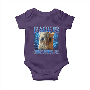 Rage Is Consuming Me Cat Meme Baby Onesie Funny Weird Humor Cat Face Bootleg TS10 Purple Print Your Wear