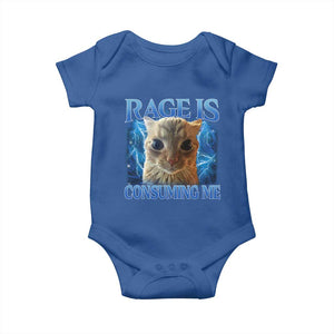 Rage Is Consuming Me Cat Meme Baby Onesie Funny Weird Humor Cat Face Bootleg TS10 Royal Blue Print Your Wear