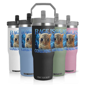 Rage Is Consuming Me Cat Meme Flip Straw Tumbler Funny Weird Humor Cat Face Bootleg TS10 Print Your Wear