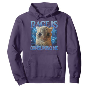 Rage Is Consuming Me Cat Meme Hoodie Funny Weird Humor Cat Face Bootleg TS10 Purple Print Your Wear