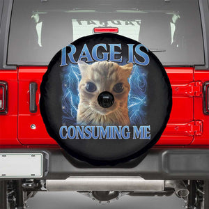 Rage Is Consuming Me Cat Meme Spare Tire Cover Funny Weird Humor Cat Face Bootleg TS10 Black Print Your Wear