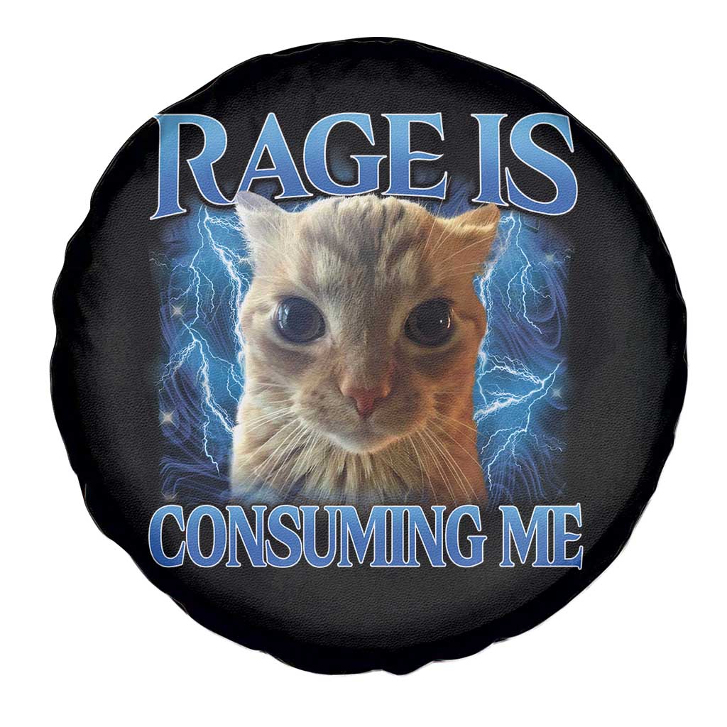 Rage Is Consuming Me Cat Meme Spare Tire Cover Funny Weird Humor Cat Face Bootleg TS10 Print Your Wear