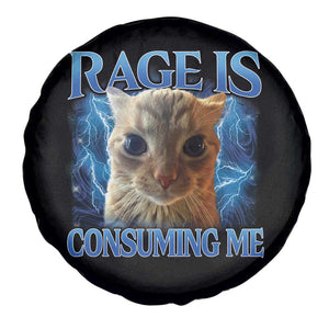 Rage Is Consuming Me Cat Meme Spare Tire Cover Funny Weird Humor Cat Face Bootleg TS10 Print Your Wear