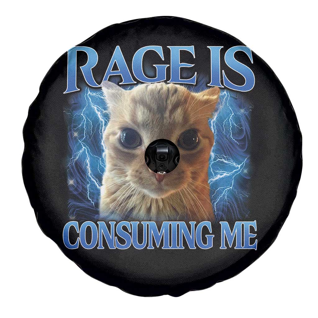 Rage Is Consuming Me Cat Meme Spare Tire Cover Funny Weird Humor Cat Face Bootleg TS10 Print Your Wear