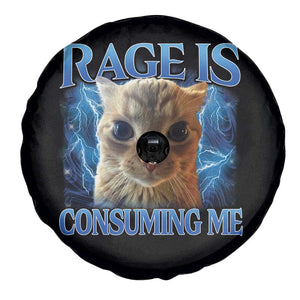 Rage Is Consuming Me Cat Meme Spare Tire Cover Funny Weird Humor Cat Face Bootleg TS10 Print Your Wear