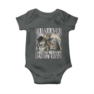 Funny Alpha Wolf Meme Baby Onesie Whatever Daddy Wants Daddy Gets Cringe Humor TS10 Dark Heather Print Your Wear
